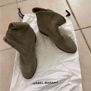 Isabel Marant Grey Suede Wedge Boots - brand new